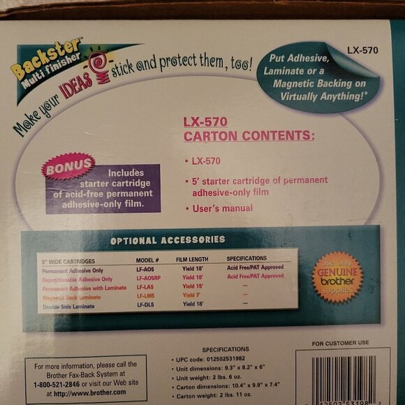 NEW Brother Backster LX-570 Multi-Finisher Laminator Sticker Magnet Maker - Picture 6 of 12